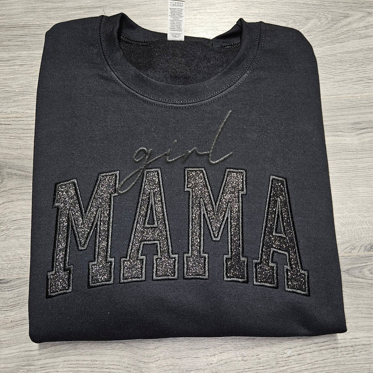 Custom Glitter Embroidered "Girl Mama" Sweatshirt | Mother's Day Gift