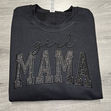 Custom Glitter Embroidered "Girl Mama" Sweatshirt | Mother's Day Gift