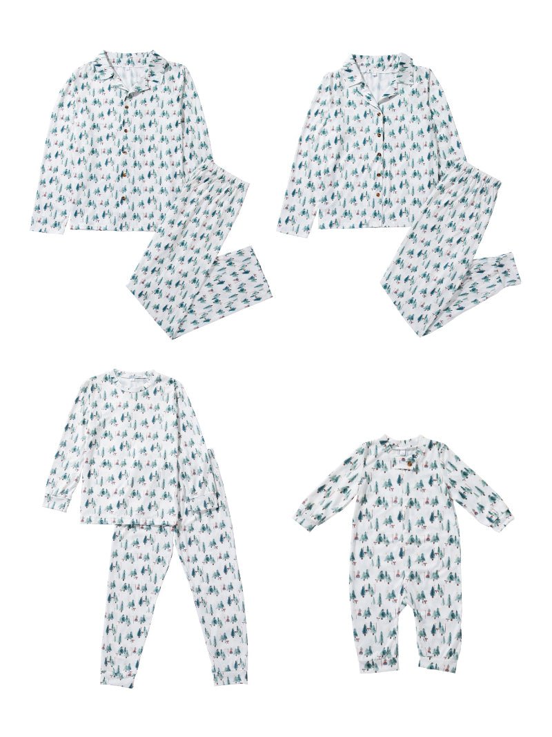 Holiday Grove - Family Matching Christmas Cardigan Pajamas - Merryreindeer