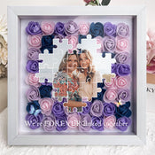 Personalized The Day You Became My Mother Puzzle Photo Flower Shadow Box | Mother’s Day gift