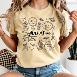 Custom Floral Grandma Heat Transfer Print Sweatshirt | Mother's Day Gift