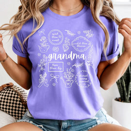 Custom Floral Grandma Heat Transfer Print Sweatshirt | Mother's Day Gift