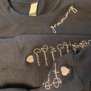 Custom Embroidered Grammy, grandma, mama Sweatshirt with Names on Sleeve | Mother's Day Gift