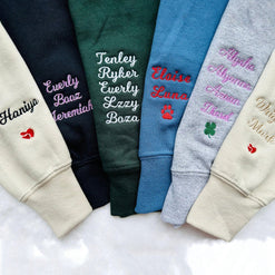 Custom Embroidered Est Year Mama Sweatshirt With Kids Name and Heart,Gift For Mom