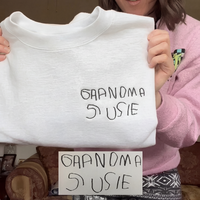 Custom Handwritten Message Embroidered Sweatshirt | Personalized Gifts for mama,mom,nana,mimi,grandma