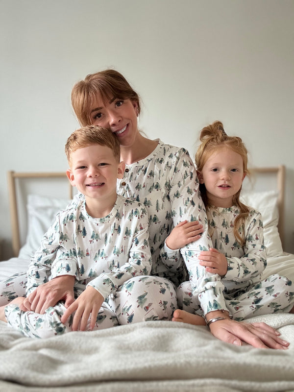 Leafy Dreams family matching Christmas pajamas