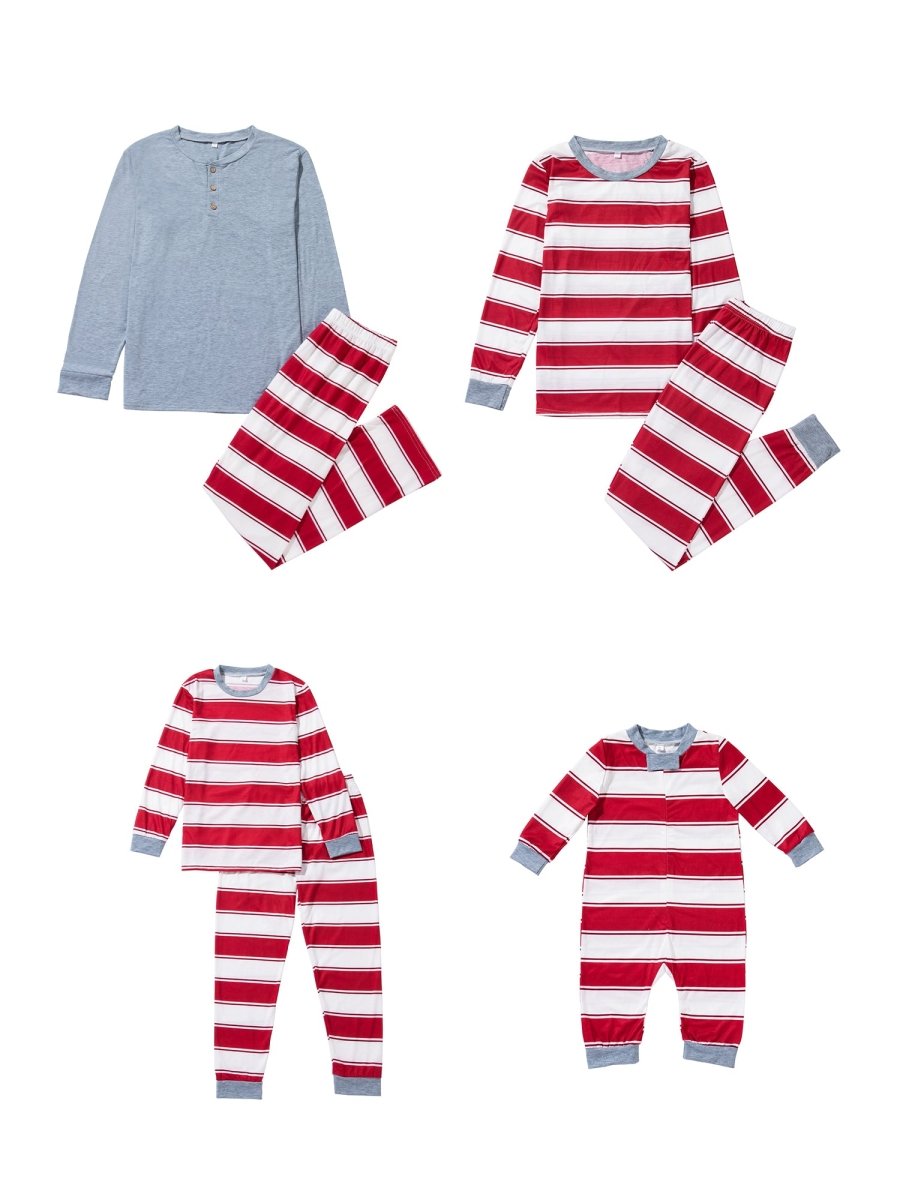 Pleasure Stripe-Family Matching Christmas Pajamas
