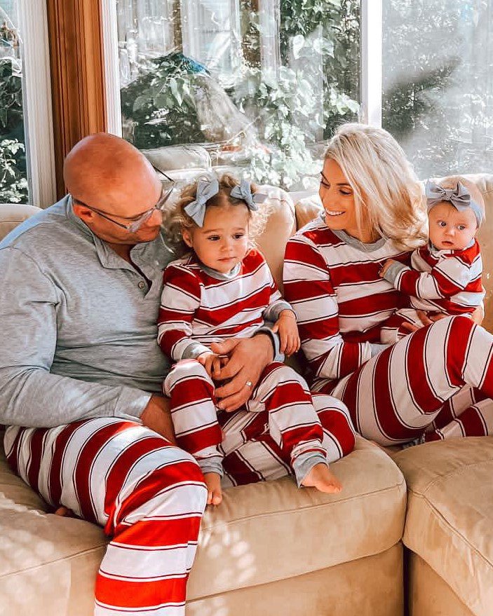 Pleasure Stripe - Family Matching Christmas Pajamas - Merryreindeer