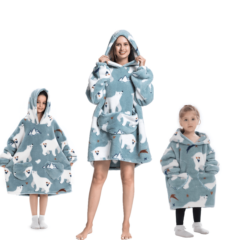 Polar Bear - Oversized Wearable Blanket Hoodie - Merryreindeer