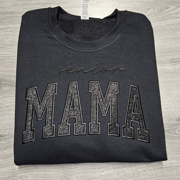 Custom Glitter Embroidered "Senior Mama" Sweatshirt | Mother's Day Gift