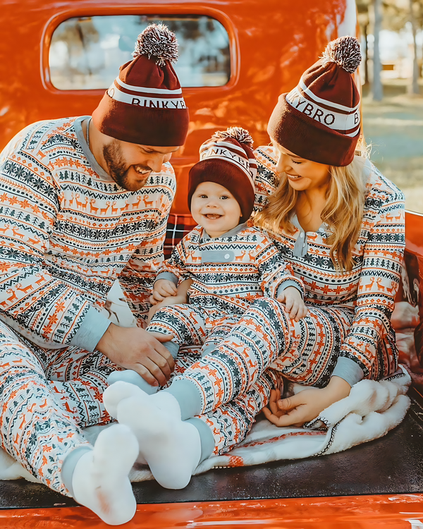Snug Snowflakes family matching Christmas pajamas