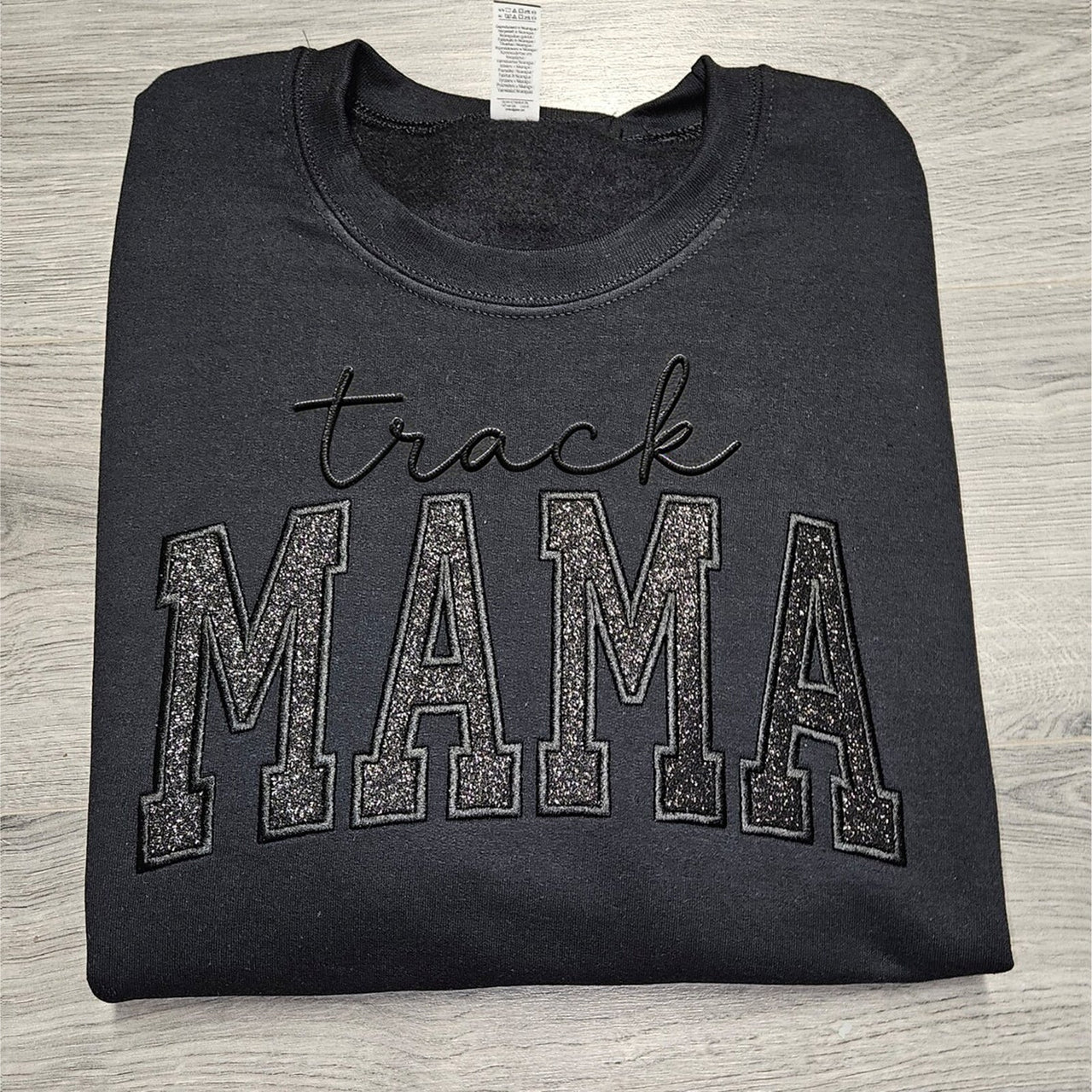 Custom Glitter Embroidered "Track Mama" Sweatshirt | Mother's Day Gift