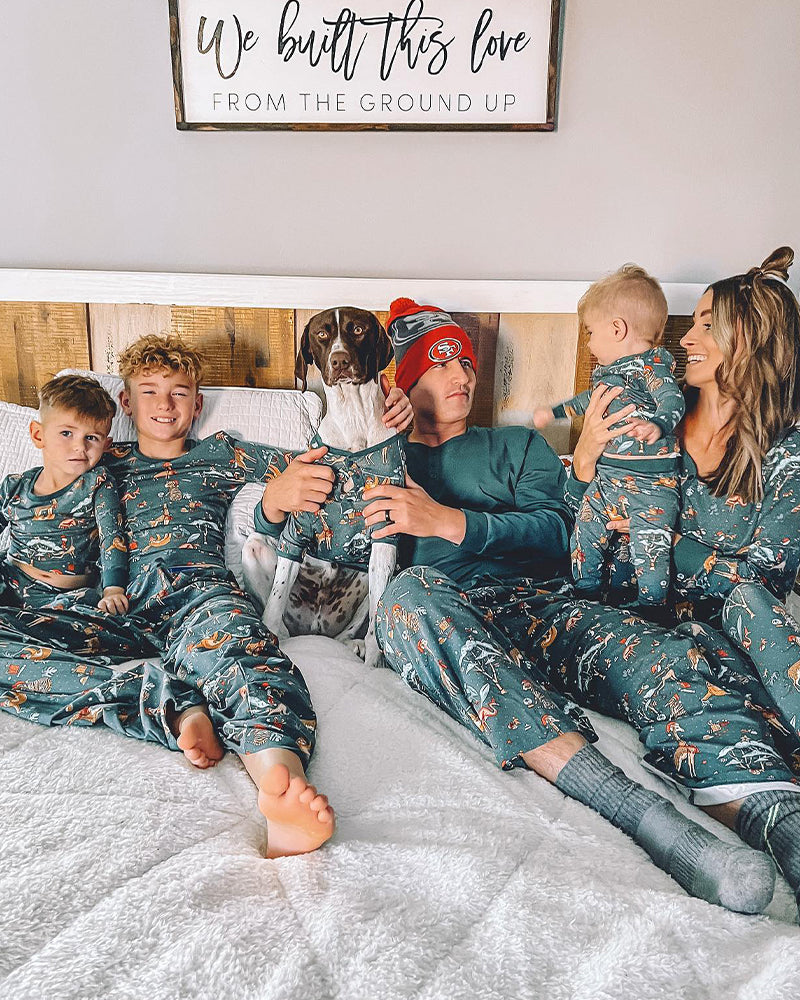 Green Zoo-Family Matching Christmas Pajamas