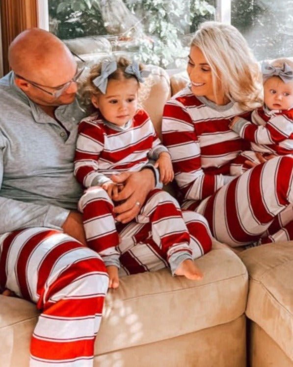 Pleasure Stripe - Family Matching Christmas Pajamas - Merryreindeer