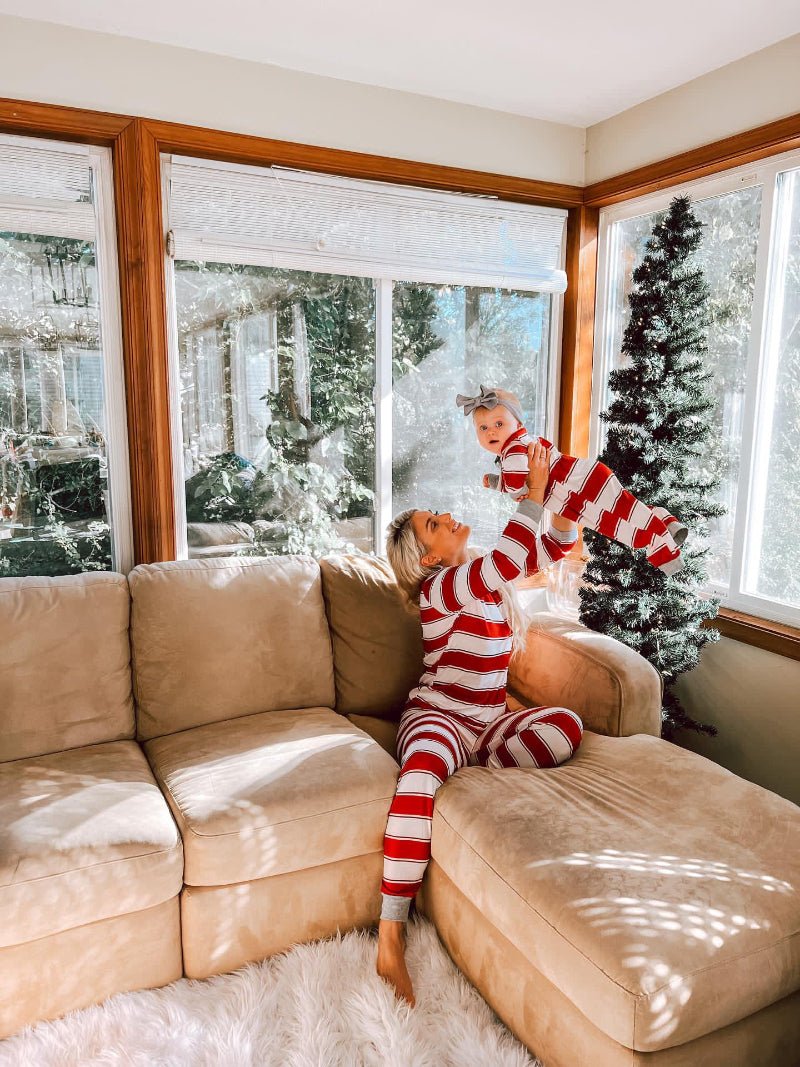Pleasure Stripe - Family Matching Christmas Pajamas - Merryreindeer