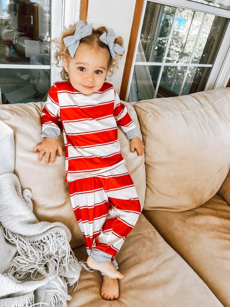 Pleasure Stripe - Family Matching Christmas Pajamas - Merryreindeer