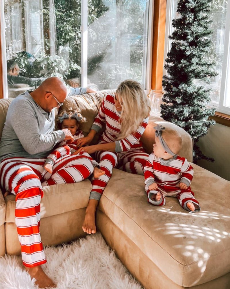 Pleasure Stripe - Family Matching Christmas Pajamas - Merryreindeer